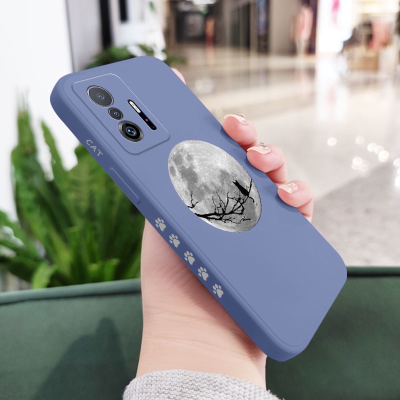 Ốp Điện Thoại Hình Mèo Mặt Trăng Cho xiaomi mi 13t 12t 11t 10t pro lite mi 9t pro
