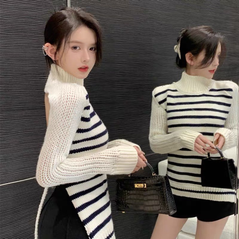 Áo Len Cổ Lọ Dày Dặn, Kiểu Dáng Cách Điệu Khoe Lưng Trần Quyến Rũ, Đường May Tỉ Mỉ Chắc Chắn 🕊️