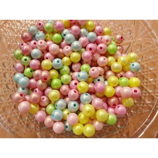Set 40 hạt cườm xà cừ nhũ xỏ hạt/ hạt cườm xỏ lỗ 8mm dùng làm sản phẩm thủ công