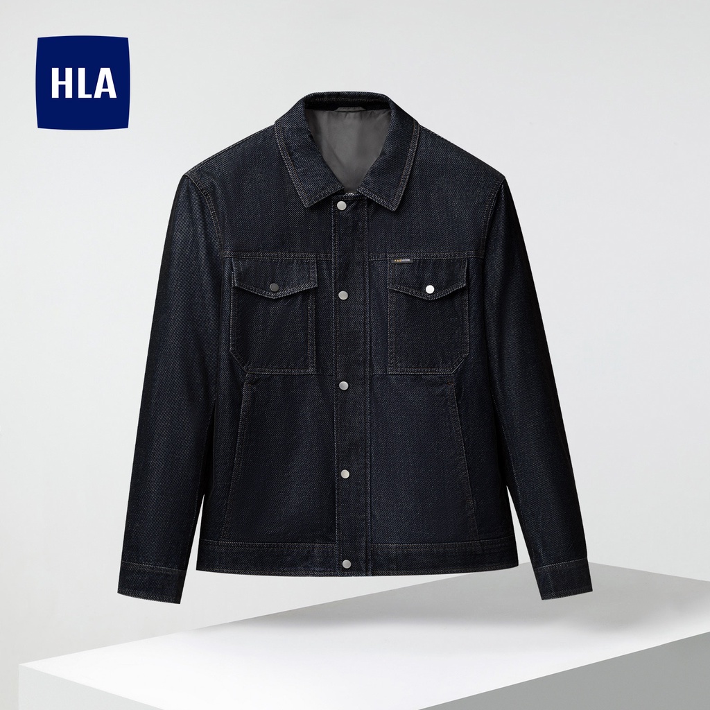 HLA - Áo khoác nam thời trang 2 lớp vải cao cấp Fashionable 2 layers denim Jacket