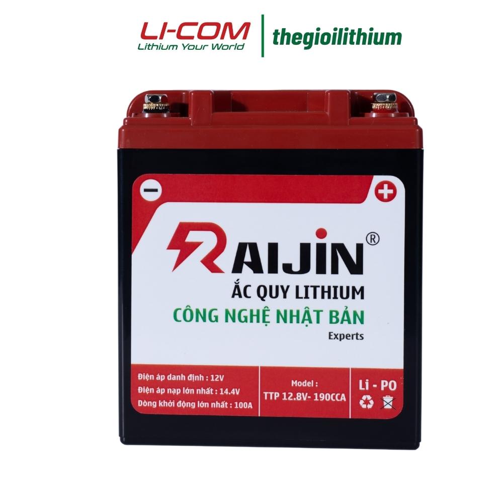 Hàng cao cấp -  Bộ bình ắc quy xe máy lithium RAIJIN  độ đèn và khởi động xe máy Experts size S M L 12v 4ah-6ah-7ah