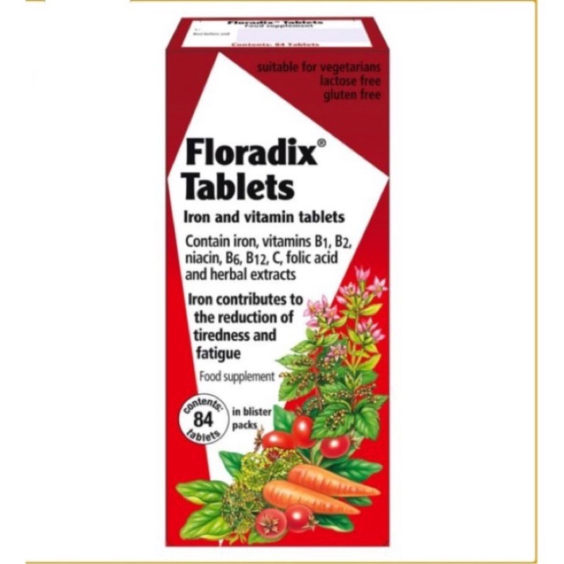 Sắt viên hữu cơ Floradix rau củ hộp 84 viên