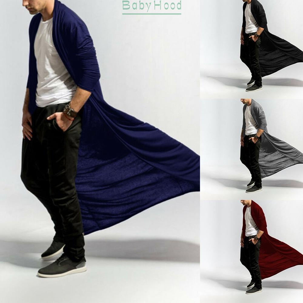 Full Length Mens Baggy Casual Coat Cape Loose Long Cardigan Cloak Tops Outwear#BBHOOD