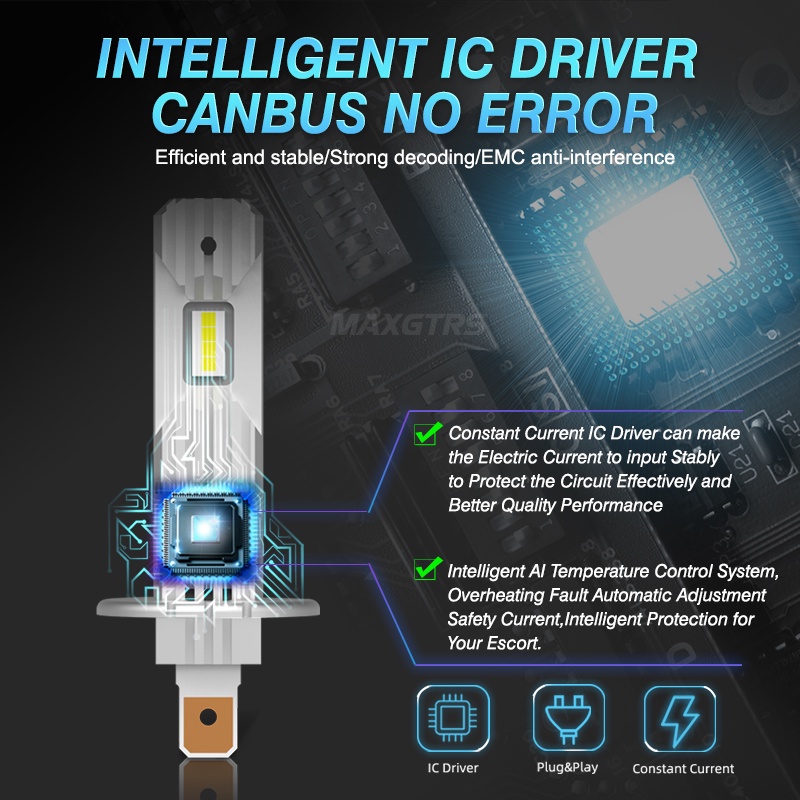 Set 2 Đèn led H1 60w DC 10V-18V 6500K / 4300K Ánh Sáng Trắng Dành Cho Ô Tô