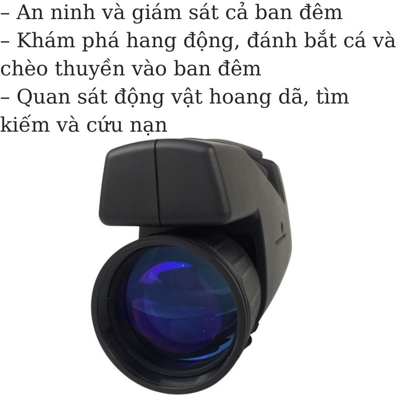 Ống nhòm nhìn đêm đen không dùng pin có đèn hồng ngoại