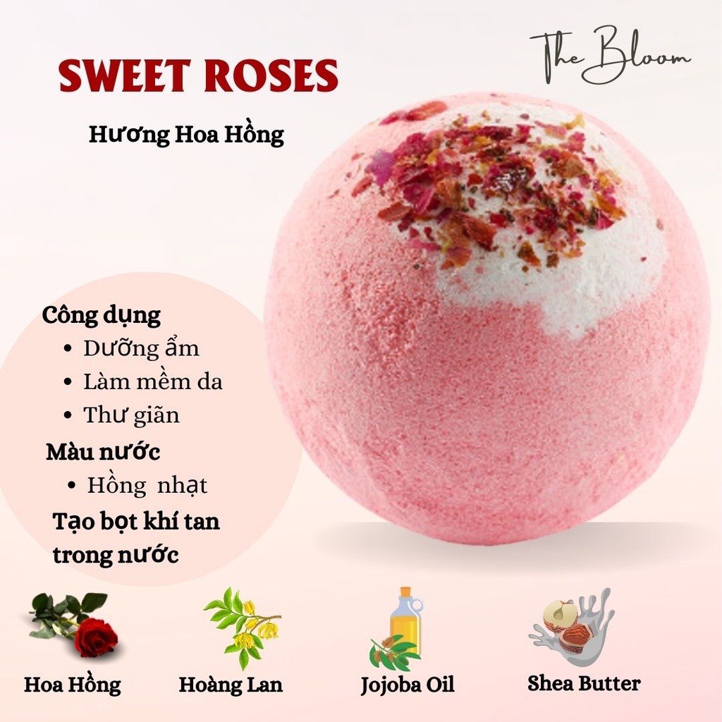 Set Bom Tắm Romantic Bath-Nhiều Mùi Hương Dưỡng Trắng , Dưỡng Ẩm Cho Da Khô sential Oils Bath Bomb