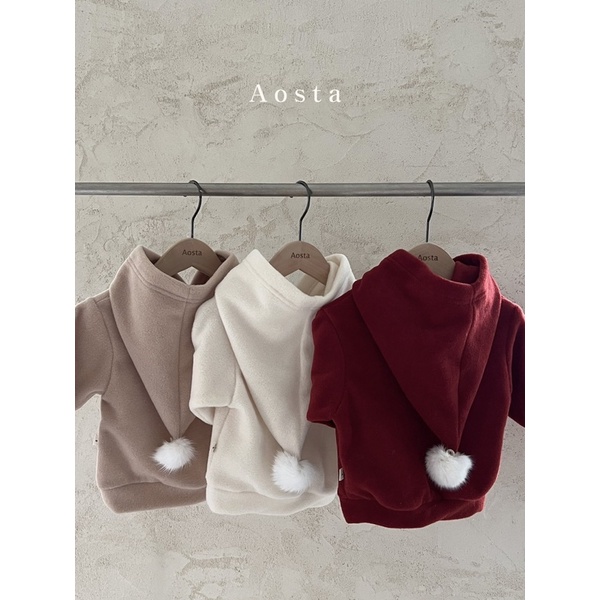 Áo hoodie mũ quả bông cho bé hãng Aosta Hàn Quốc