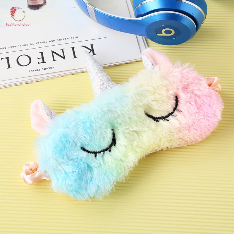 Miếng Bịt Mắt Ngủ Bằng Vải Bông Thoáng Khí Hình Kỳ Lân Hoạt Hình Cho Trẻ Em