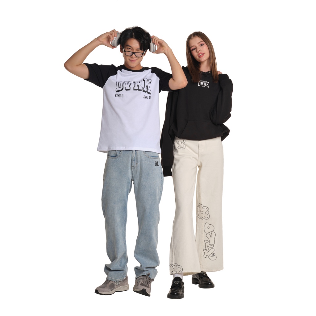 DVRK - Áo thun raglan nam tay ngắn cổ tròn họa tiết LOGO-DVRK-22SS