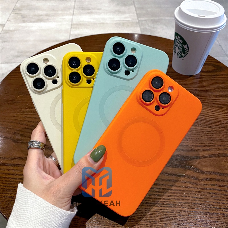 Ốp Điện Thoại Silicon Mềm Kèm Sạc Không Dây Sang Trọng Cho iPhone 14 13 Pro Max Plus