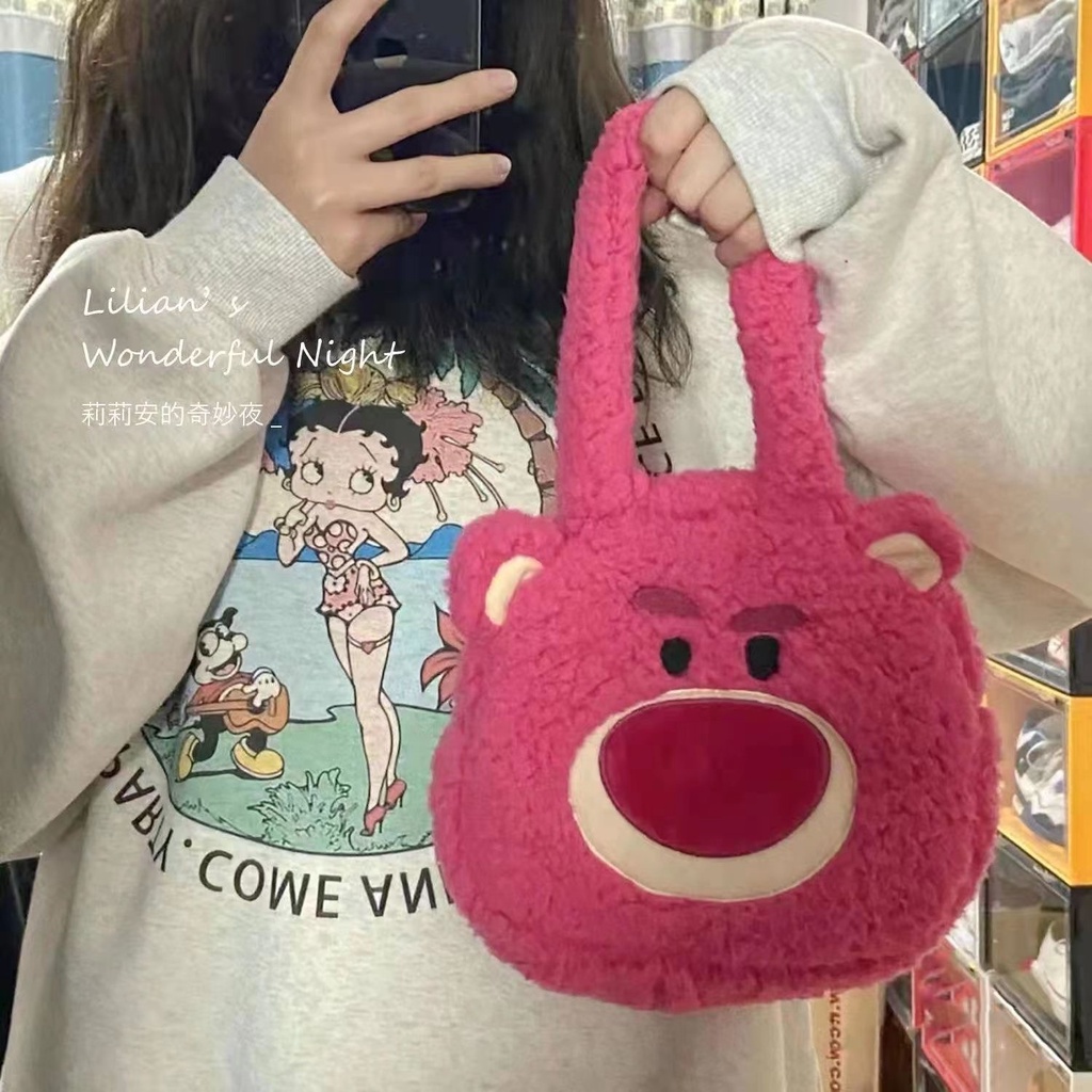 Babyfair. Phim hoạt hình mùa thu và mùa đông của phụ nữ Hàn Quốc dễ thương túi xách gấu sang trọng mềm mại dung tích lớn