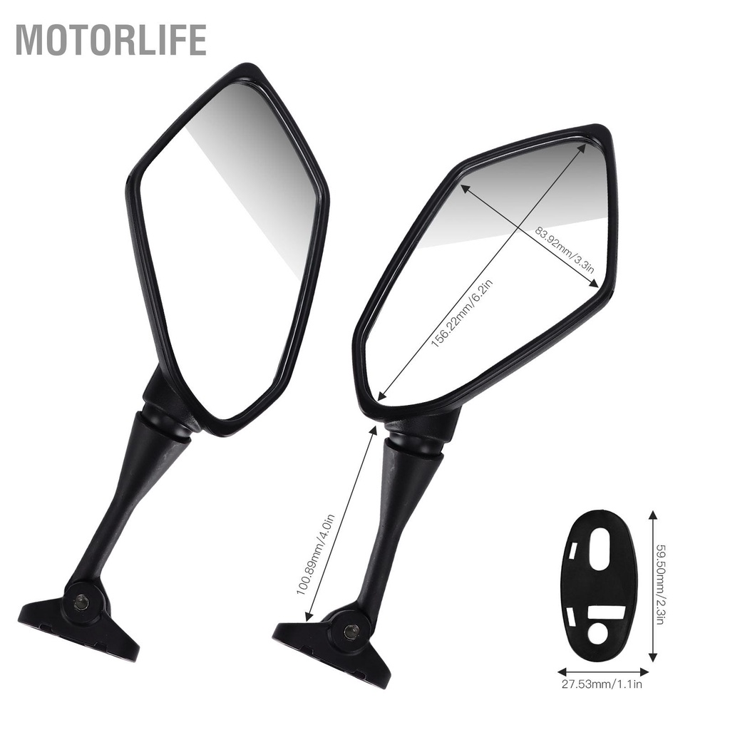 Motorlife Cặp gương chiếu hậu xe máy trái phải thay thế cho CBR600RR CBR600 F4 F4I CBR1000RR CBR250R