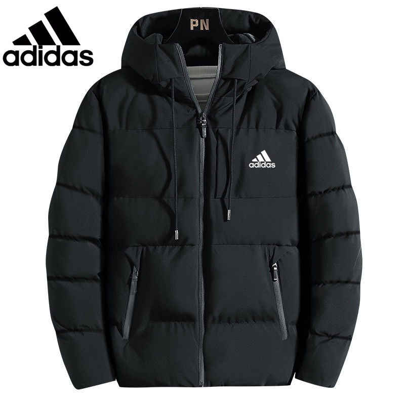 Áo Khoác Phao Adidas Có Mũ Trùm Chất Liệu Cotton Dày Dặn Ấm Áp Thời Trang Mùa Đông Dành Cho Bé Trai