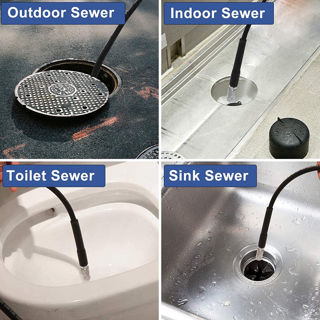 10M Dây Thông Cống Bằng Áp Lực Nước - Máy Phổ Thông Chuẩn Ren Vặn 22/15,14 TYPE B Đủ Bộ Y Hình