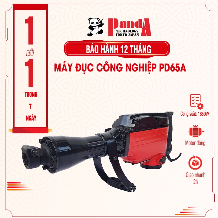 Máy đục bê tông PANDA PD65A, Công suất 1850W, Có kèm 2 mũi đục và 2 bộ chổi than, Hàng chính hãng