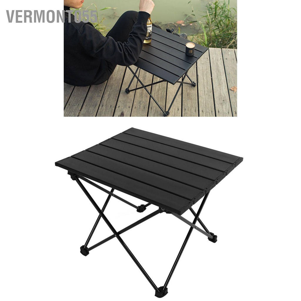Có thể bán buôn Bàn cắm trại gấp di động hợp kim nhôm tinh tế với túi lưu trữ ngoài trời Vermont055 Hàng giao ngay