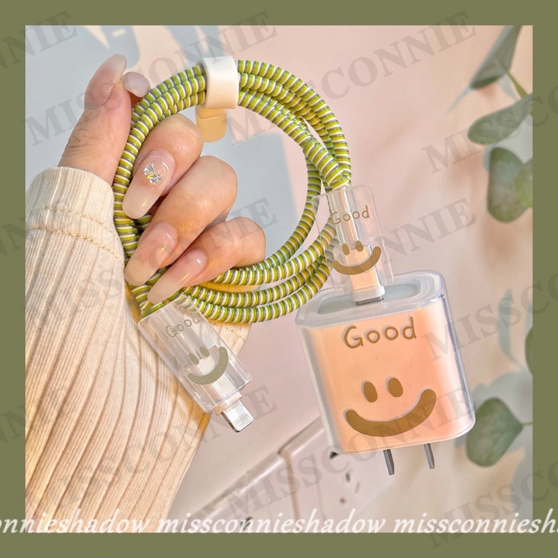 Set phụ kiện bảo vệ trang trí bộ sạc điện thoại MISSCONNIE silicone 5 trong 1 đáng yêu 18/ 20W tiện lợi