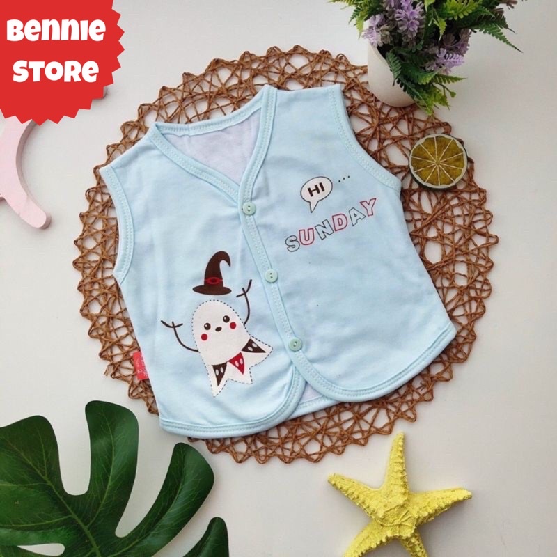 Áo khoác cotton 2 lớp cho bé (3-7kg), Áo khoác gi lê giữ ấm cho bé