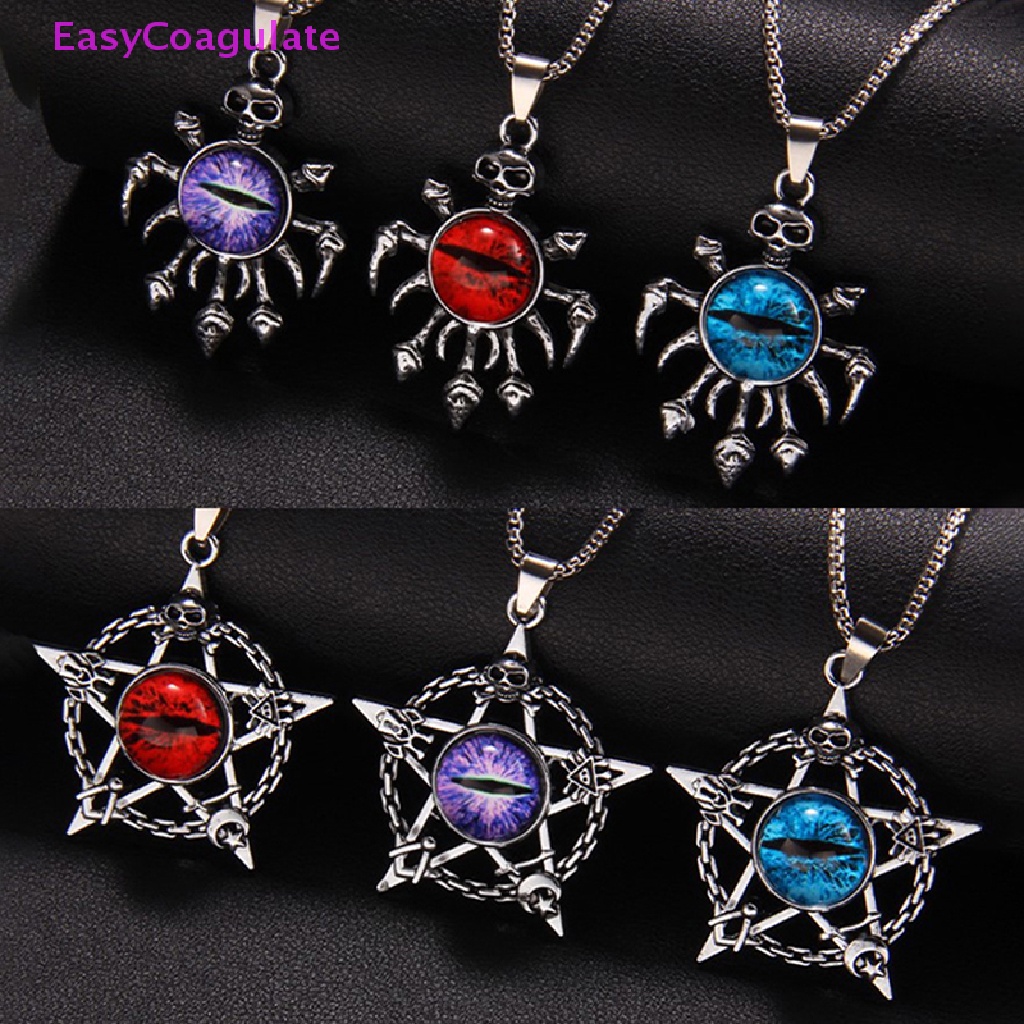 Eas Vòng cổ Bằng Thép Không Gỉ Mặt Hình Đầu Lâu Phép Thuật Phong Cách Hip Hop Retro Cho Nam Và Nữ