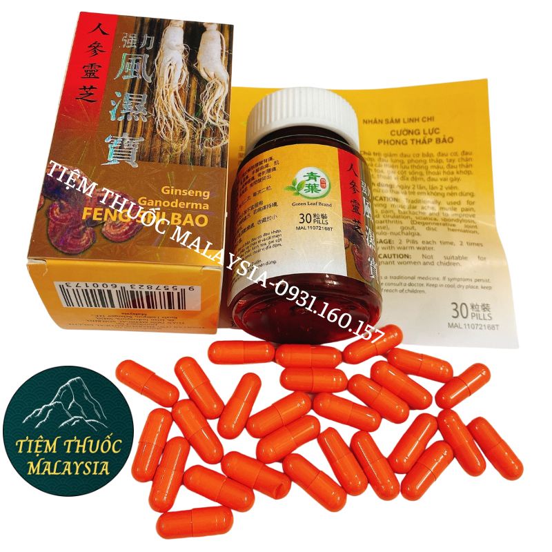 Nhân Sâm Linh Chi Cư.ờng Lực Phong Thấp Bảo Malaysia 30 viên