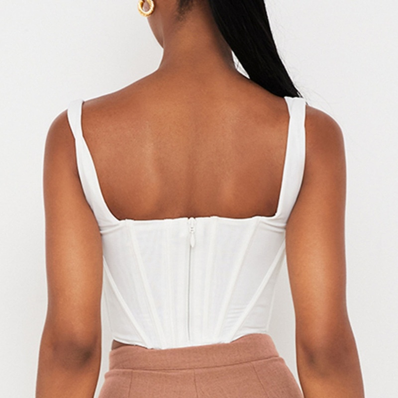 Áo Croptop Không Tay Cổ Vuông Dáng Ôm Gợi Cảm Dành Cho Nữ