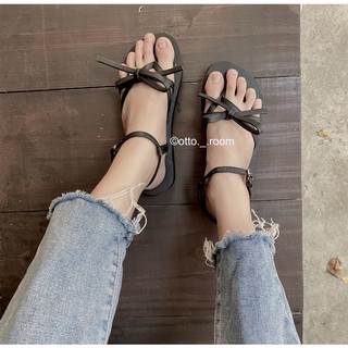 Giày sandal thắt nơ đế 3 phân