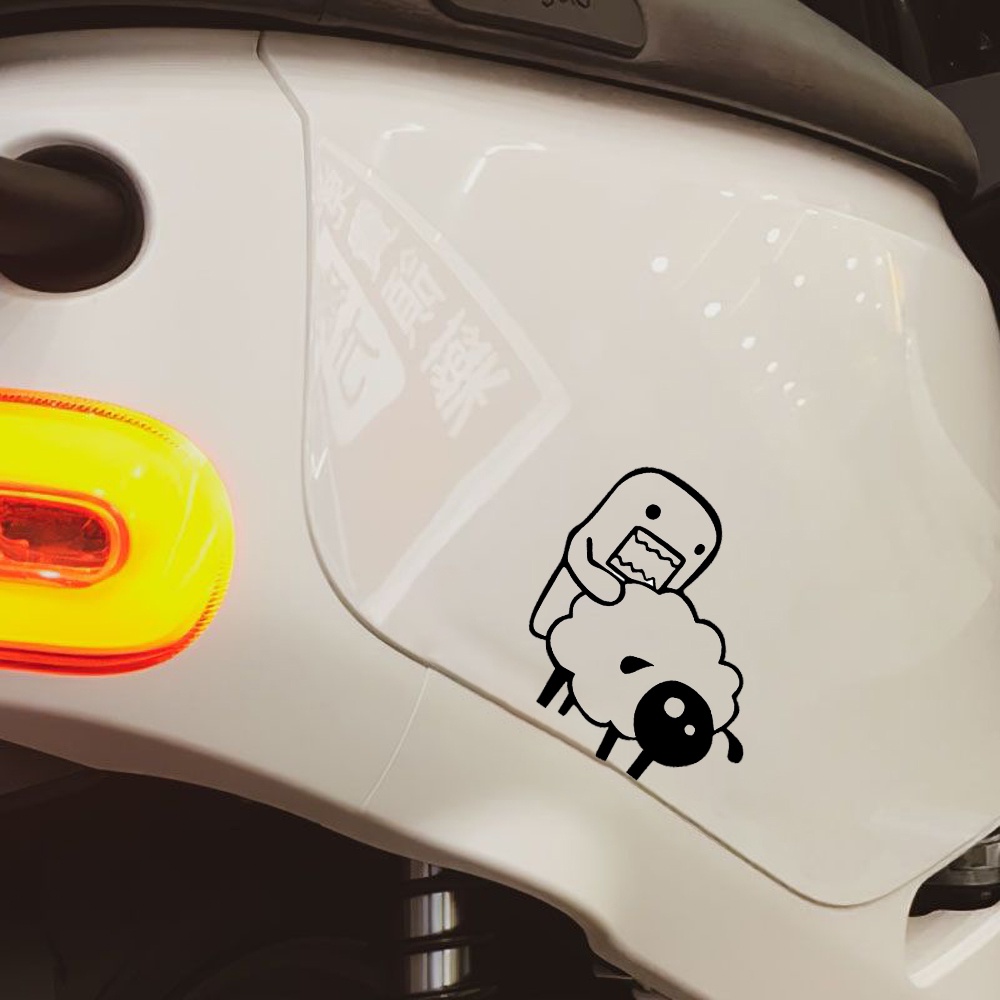 Hình ảnh Domo-kun Phim hoạt hình dễ thương Xe máy Thân xe Motocross Kính chắn gió Dán JDM Phong cách Cửa sổ kính chắn gió Cửa trang trí Decal #3