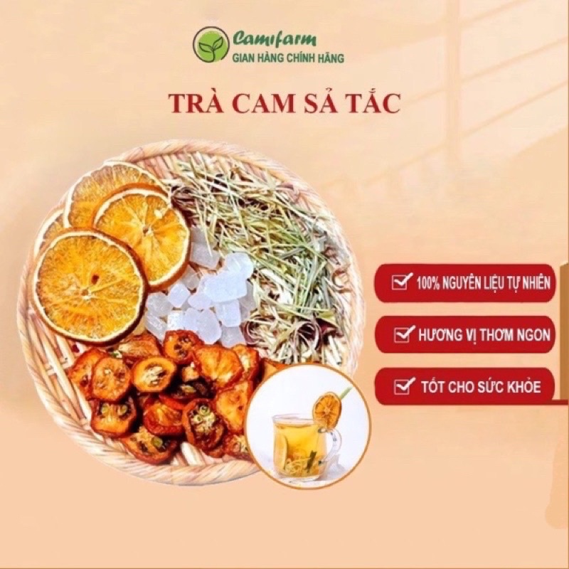 Trà cam sả tắc Camifarm thanh lọc,giảm stress, giải cảm, tốt cho sức khoẻ