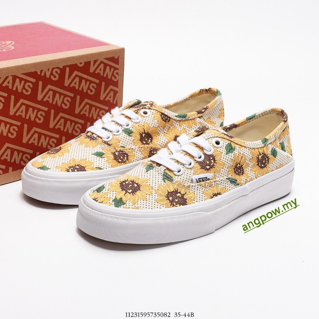 Giày Thể Thao Vải canvas Vans Vault og Authen LX Cổ Thấp Họa Tiết Hoa Hướng Dương Thời Trang Cho Nam Và Nữ