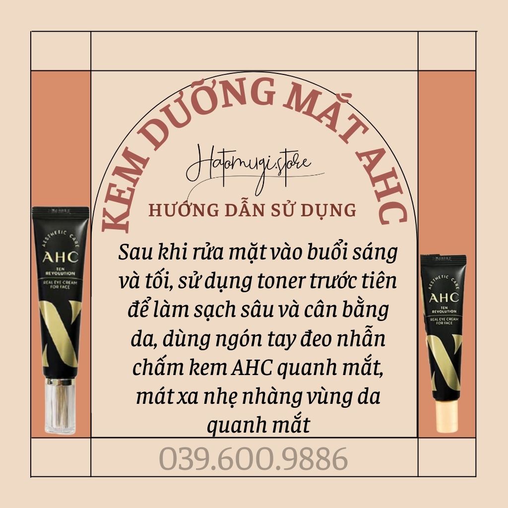 Kem mắt AHC Ten Revolution Real Eye Cream For Face Chính Hãng Kem Chống Nhăn & Giảm Thâm Quầng Mắt