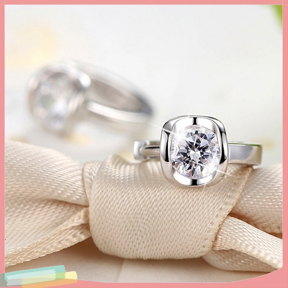 Đôi khuyên tai hình khối đính kim cương giả thời trang cho nữ