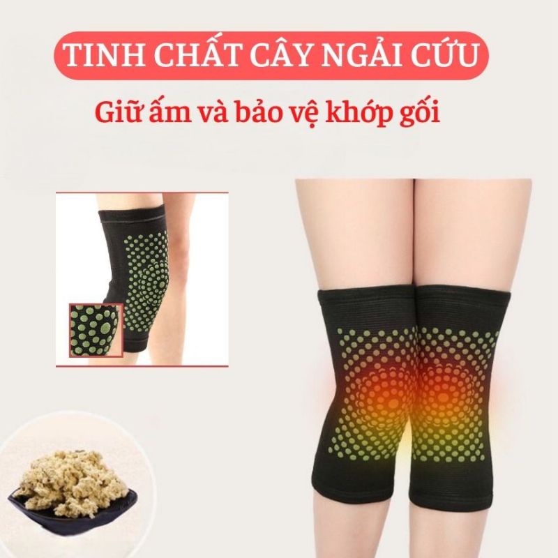 Tất đầu gối ngải cứu hạt massage , giữ ấm, giảm đau nhức do tê thấp