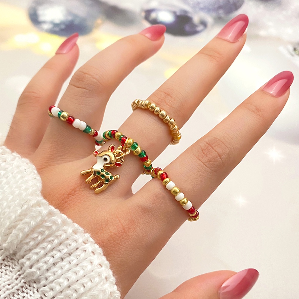 Set 4 Nhẫn Phong Cách Giáng Sinh Năm Mới Cho Nữ