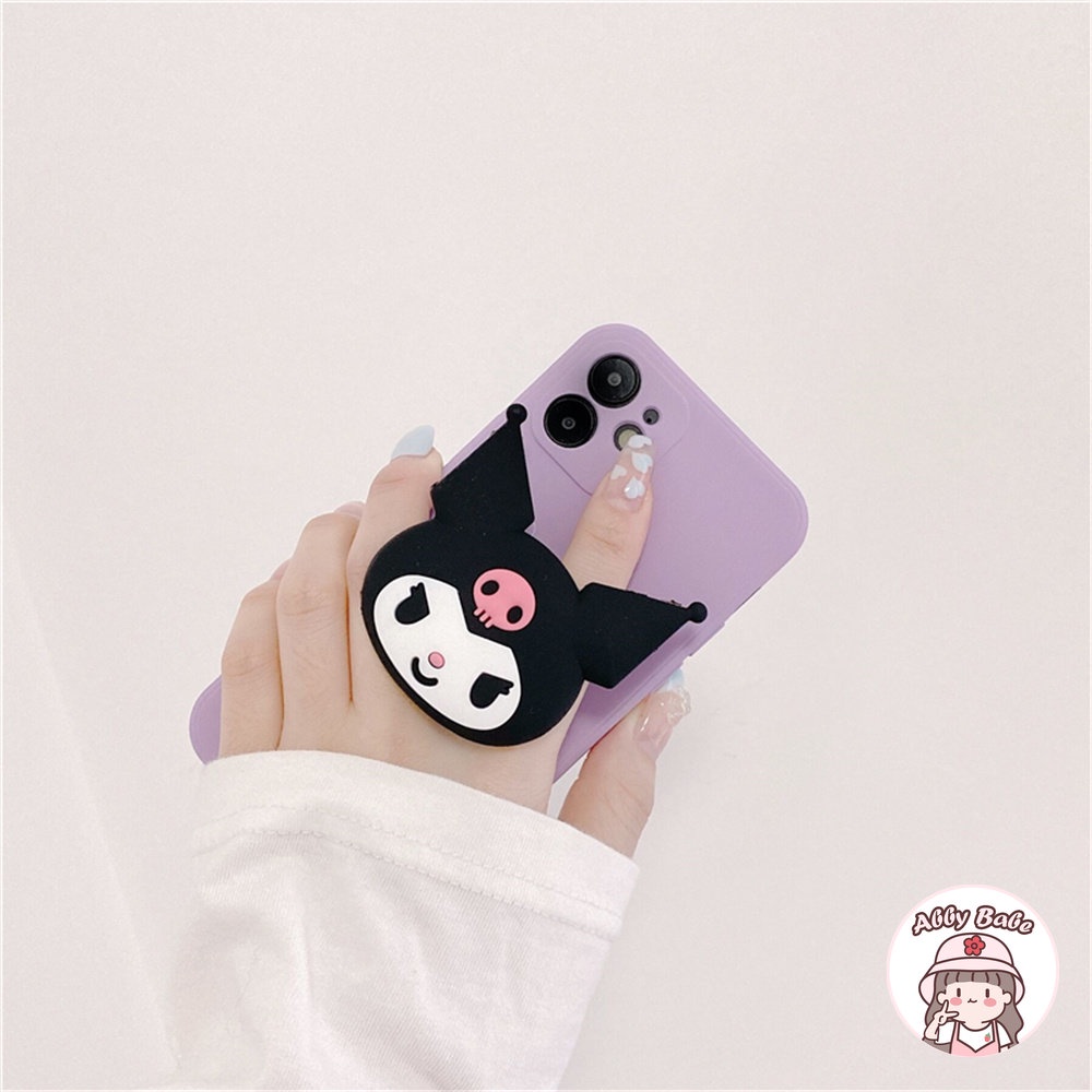 Ốp Điện Thoại TPU Mềm Chống Mồ Hôi Có Giá Đỡ Hình Kuromi Cho IPhone 14 Pro Max 11 7Plus 13 12 11 Pro Max X XS