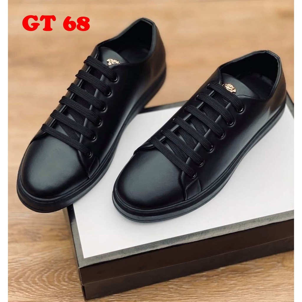 Giày Nam giá rẻ- Giày da nam cao cấp phong cách thể thao màu đen- giày tây nam giá rẻ