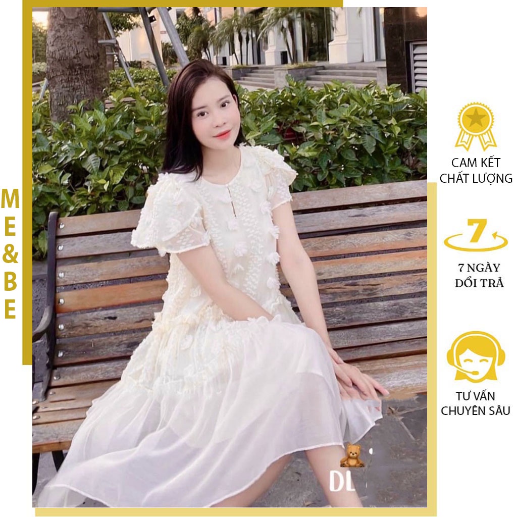 VÁY BẦU DỰ TIỆC VOAN HOA TƠ NỔI DÁNG SUÔNG ĐUÔI CÁ ĐẸP - ĐẦM BẦU BABYDOLL CÔNG SỞ CỰC XINH