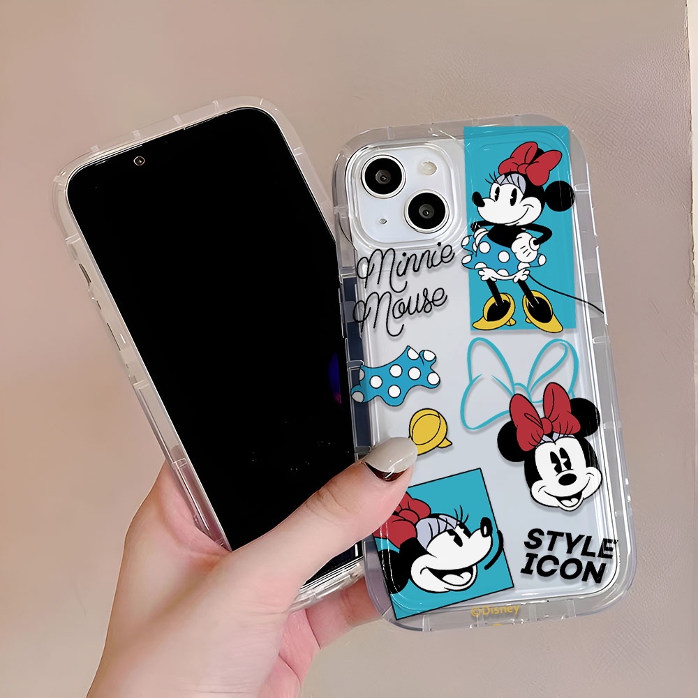 Ốp Điện Thoại Trong Suốt In Hình Mickey Minnie Cho iphone 14promax 11 13 12 7Plus X XS Max