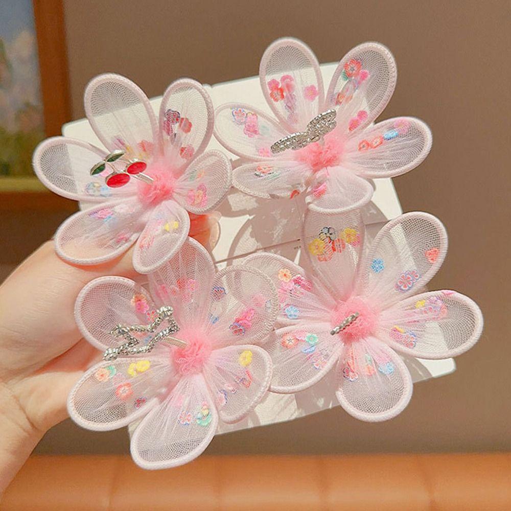 Kẹp Tóc Vải Gạc Hình Thỏ Hoạt Hình Đội Vương Miện Ngọt Ngào Cho Bé Gái|Kẹp Tóc