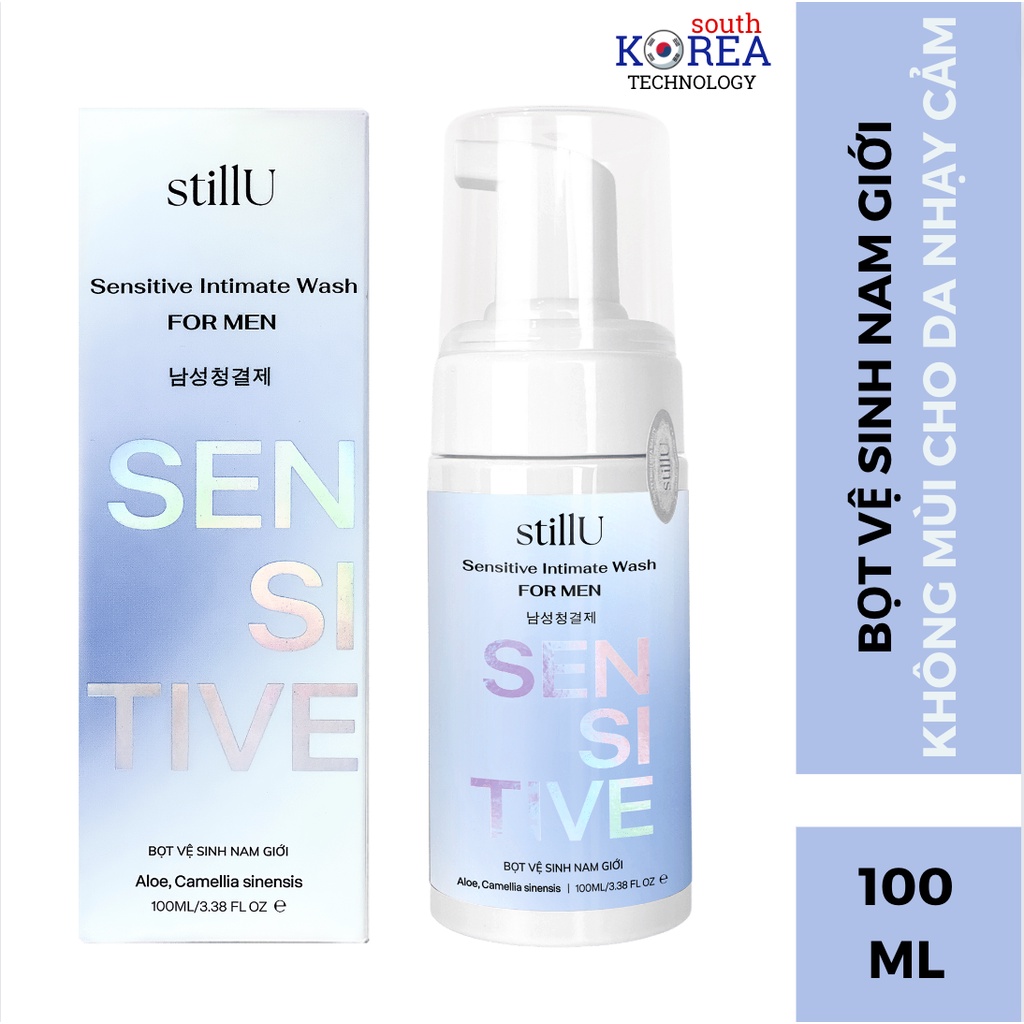 Dung dịch vệ sinh nam giới tạo bọt stillU Sensitive không mùi cho da nhạy cảm 100ml