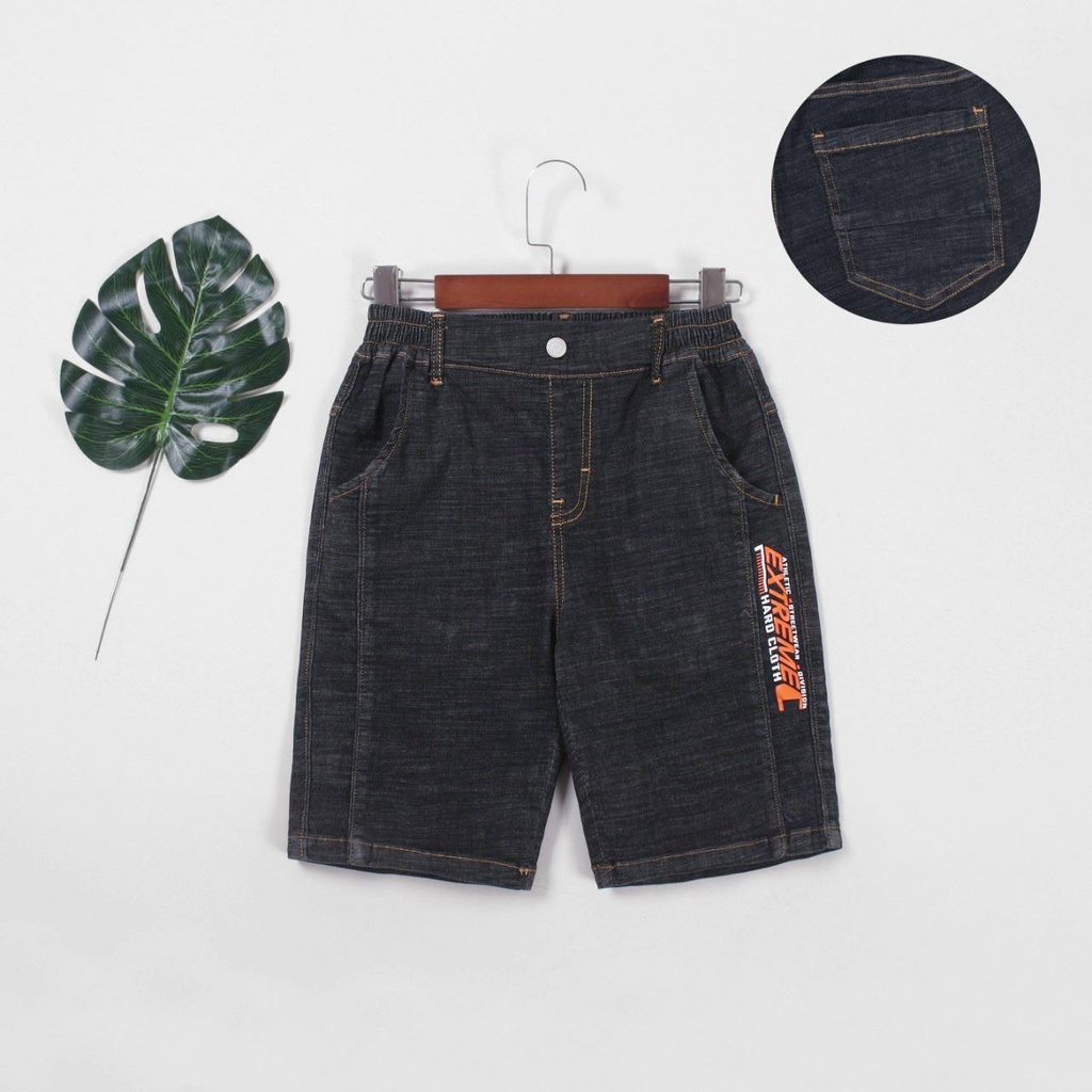 Quần short jean lửng lưng thun - vải jean thun mềm mại - bao đẹp luôn (25-55kg)