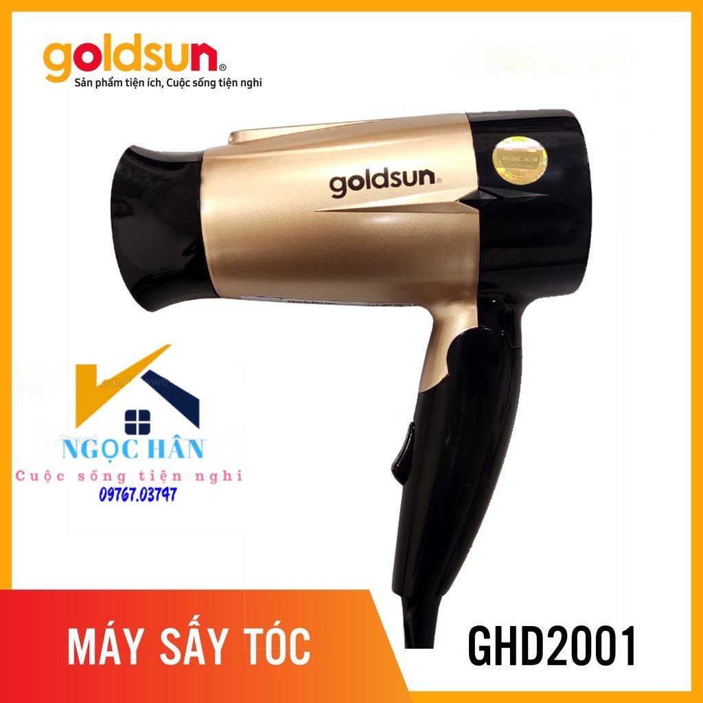 Máy sấy tóc Goldsun GHD2001 - Máy sấy tóc gập, tạo kiểu tóc Hàng chính hãng - Bảo hành 12 tháng