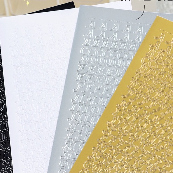 Sticker PVC chữ cái - số ánh kim