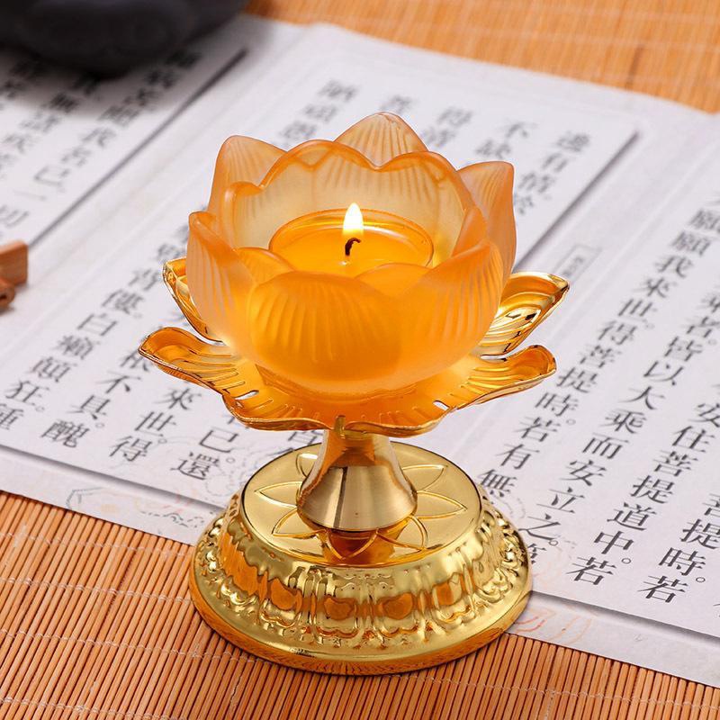 Chân đèn hình hoa sen lưu ly cao cấp