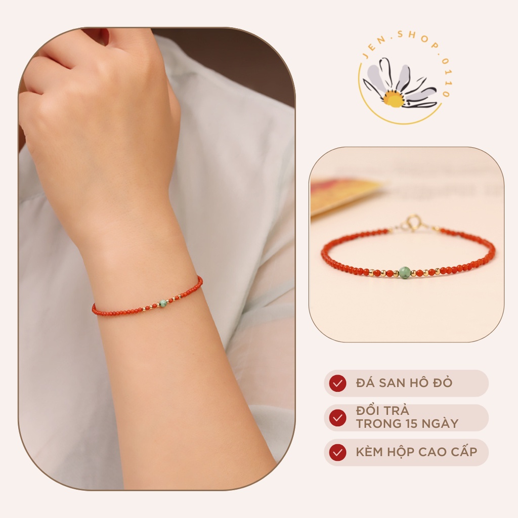 Vòng Tay Kèm Hộp Quà Tặng Cao Cấp - Hạt Đ.á Mã Não Đỏ - Vòng Phong Thủy - Cầu May Mắn Cầu Tình Duyên