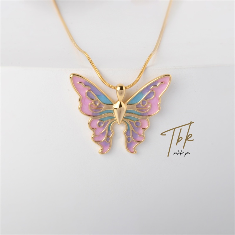 Vòng cổ Mạ Vàng 18k Mặt Hình Bướm 373nbutterfly Thời Trang Cho Nữ