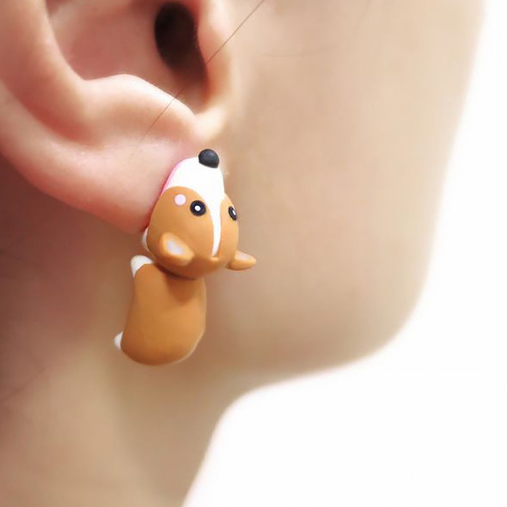 Khuyên Tai Đất Sét Hình Khủng Long Cá Voi Khủng Long Dễ Thương Vui Nhộn