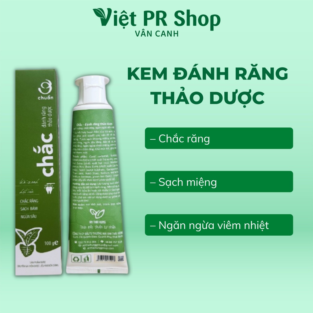 Kem Đánh Răng Thảo Dược Chắc Ơ Chuẩn An Thái Hưng 100g - Việt Pr Shop