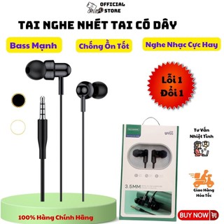Tai nghe nhét tai u955 𝐜𝐡𝐢́𝐧𝐡 𝐡𝐚̃𝐧𝐠 𝐬𝐞𝐧𝐝𝐞𝐦 hello,jack 3.5mm có dây có mic chống ồn giá rẻ cho điên thoai
