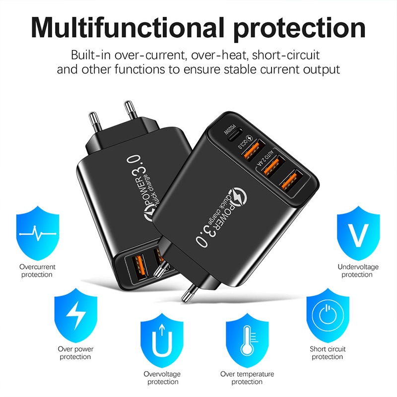 Củ Sạc Nhanh 4 Cổng USB 3.0 4 Cổng Cho Điện Thoại