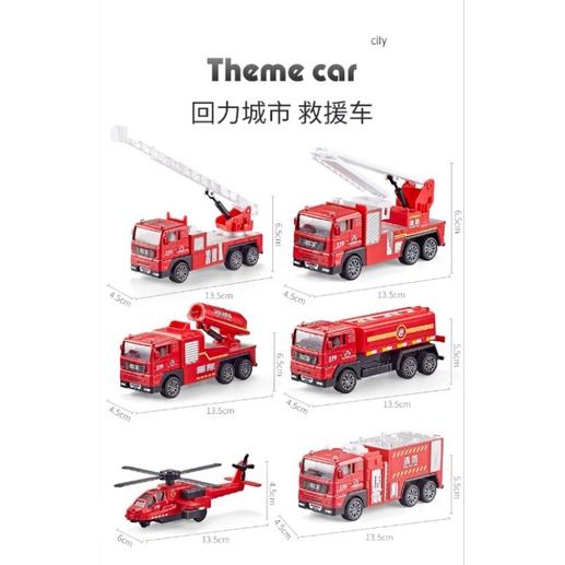 Bộ 6 xe đồ chơi cho bé